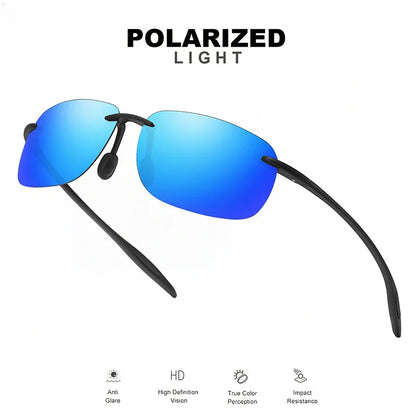 Ultra Light 11g TR90 Frameless Polarized Aviator Sunglasses - Flexible & Comfort Fit Unisex for Driving, Fishing, Outdoor