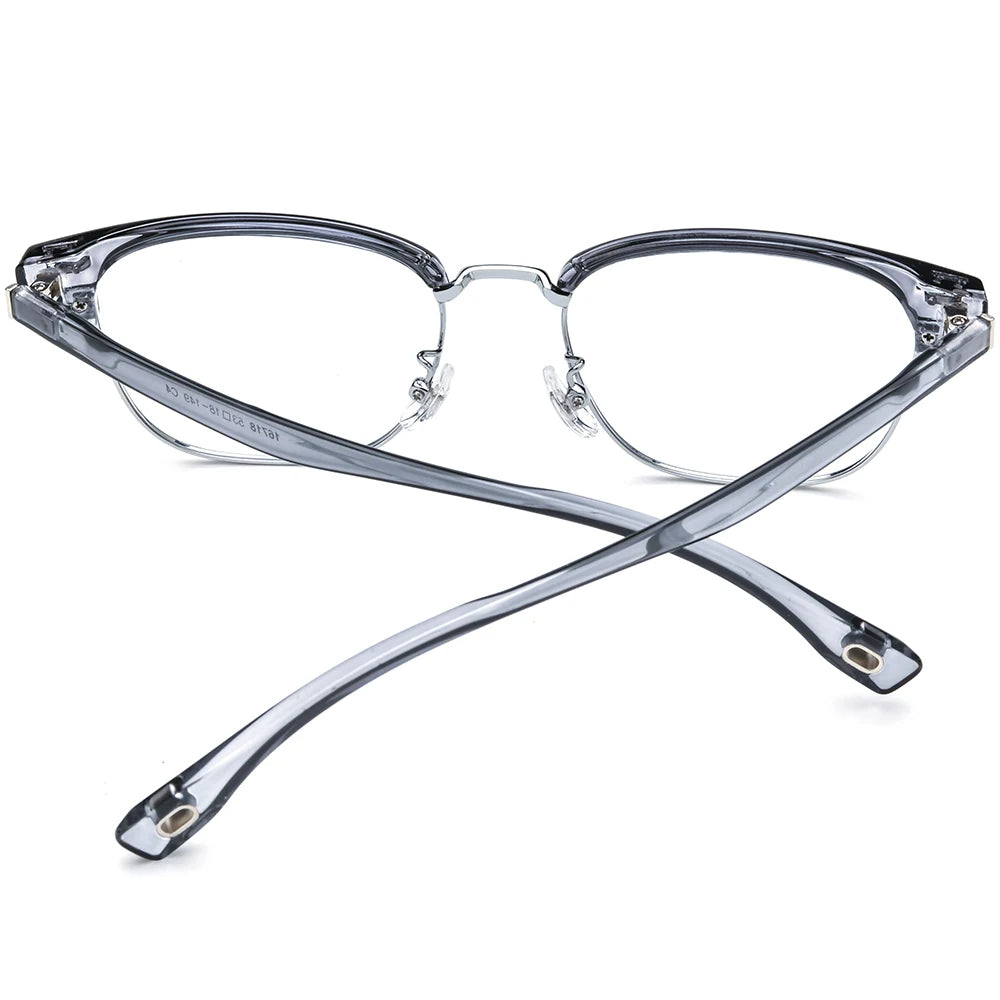 NIANZHEN TR90 Alloy Eyeglasses Frame Men Square Brand Glasses Women Retro Vintage Ultralight-Weight Eyewear Spectacles 16718