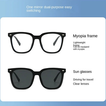 Square Frame Advanced Sense Sunglasses Driving Day Night With Magnetic Clip Glasses for Men  Women Set of Mirrors