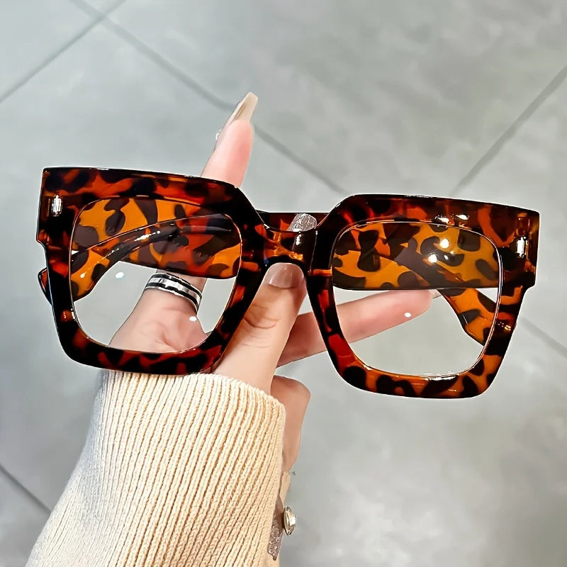 New style New style Vintage Glasses Square Full Rim Spectacles Unisex, Anti-Reflective Coating, Fashionable Transparent Lenses