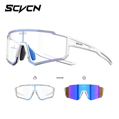 SCVCN Hot Photochromic Cycling Glasses  Outdoor UV400 Protective MTB Bike Men Women Sports Sunglasses Bicycle Windproof Goggles