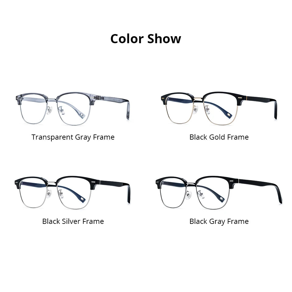 NIANZHEN TR90 Alloy Eyeglasses Frame Men Square Brand Glasses Women Retro Vintage Ultralight-Weight Eyewear Spectacles 16718