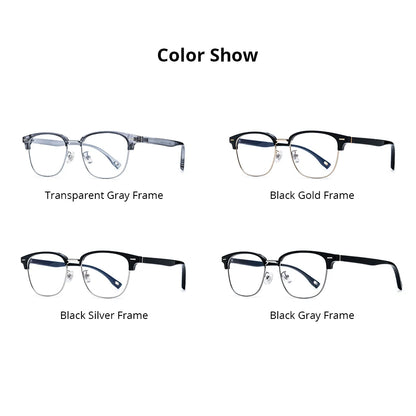 NIANZHEN TR90 Alloy Eyeglasses Frame Men Square Brand Glasses Women Retro Vintage Ultralight-Weight Eyewear Spectacles 16718
