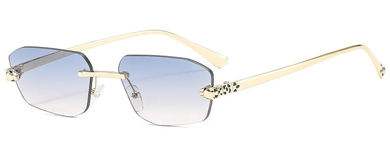 New Fashionable Rimless Sunglasses Women Vintage Alloy Polygon Sun Glasses Ladies Hipster Fashion Square Shades Vintage