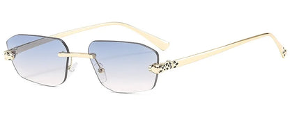 New Fashionable Rimless Sunglasses Women Vintage Alloy Polygon Sun Glasses Ladies Hipster Fashion Square Shades Vintage