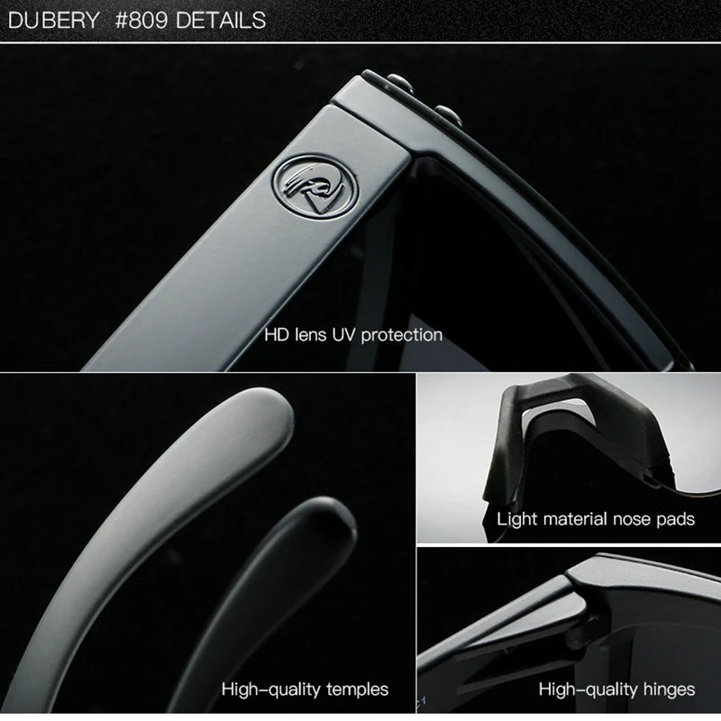DUBERY Fashion Integrated Lenses Polarized Sunglasses Cycling Sports Goggles with UV Protection